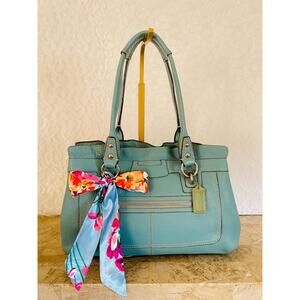 Coach penelope F14686 sea blue pebble Leather Satchel BAG PURSE